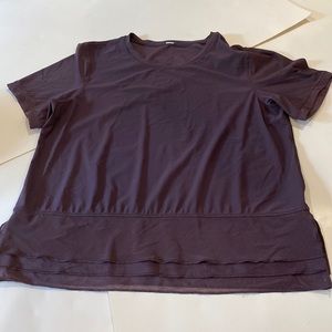 LULULEMON EGGPLANT TOP SIZE 4 SHEER 3 TIER BOTTOM